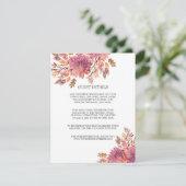 Najaar Dream | DETAILS VAN DE Elegant Wedding GUES Kaart (Staand voorkant)