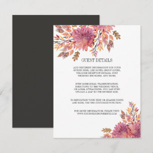 Najaar Dream   DETAILS VAN DE Elegant Wedding GUES Kaart
