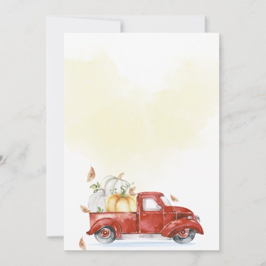 Najaar een kleine pompoenHerfst Baby shower Kaart (Achterkant)