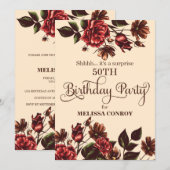 Najaar en Herfst Floral Surprise Birthday Party Kaart (Voorkant / Achterkant)