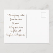 Najaar- en Thanksgiving-typografie Briefkaart (Achterkant)