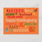 Najaar- en Thanksgiving-typografie Briefkaart (Voorkant)
