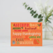 Najaar- en Thanksgiving-typografie Briefkaart (Staand voorkant)