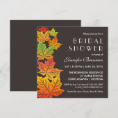 Najaar Falling Maple Leaf Wedding Gray Kaart (Voorkant / Achterkant)