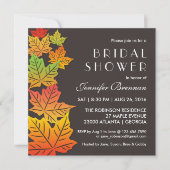 Najaar Falling Maple Leaf Wedding Gray Kaart (Voorkant)