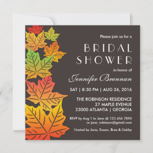 Najaar Falling Maple Leaf Wedding Gray Kaart