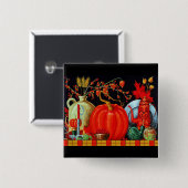 Najaar Festive Table pin-back Vierkante Button 5,1 Cm (Voorkant /achterkant)