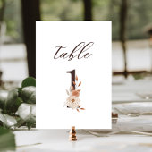 Najaar Floral 1 Bruin Rust Wedding Table Number Kaart