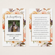 Najaar Floral Gold Foil Lijst Foto Prayer Kaarten