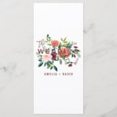 Najaar Floral Roos Gold Light Dinner Menu Kaart (Achterkant)