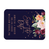 Najaar Floral Roos Gold Save the Date Magneet (Horizontaal)