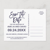 Najaar Floral Roos Gold Save the Date Photo Aankondigingskaart (Achterkant)