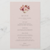 Najaar Floral Teacup Herfst Menu Vrijgezellenfeest (Voorkant)