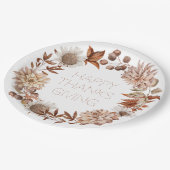 Najaar Floral Thanksgiving Borden Papieren Bordje (Gekanteld)