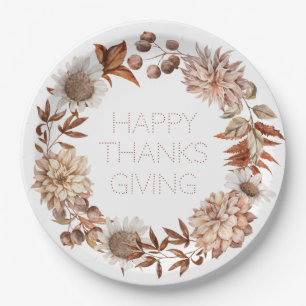 Najaar Floral Thanksgiving Borden Papieren Bordje