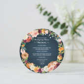 Najaar Floral Thanksgiving Dinner Circle Menu Card Kaart (Staand voorkant)