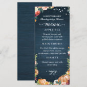 Najaar Floral Thanksgiving Kaart van het menu van  (Voorkant / Achterkant)