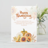 Najaar Floral Thanksgiving Wenskaart Kaart (Staand voorkant)