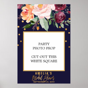 Najaar Floral Vrijgezellenfeest Foto Prop Lijst Poster