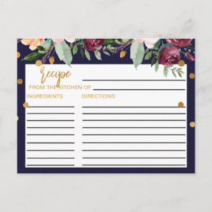 Najaar Floral Vrijgezellenfeest Recipe Kaarten