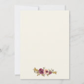 Najaar Floral Waterverf repetitief diner uitnodigi Kaart (Achterkant)