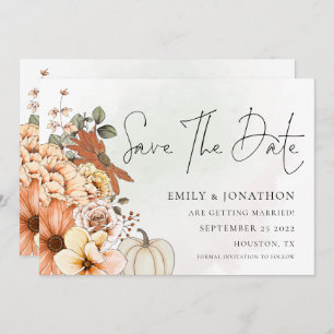 Najaar Florals Waterverven QR Code Weddenschap Save The Date
