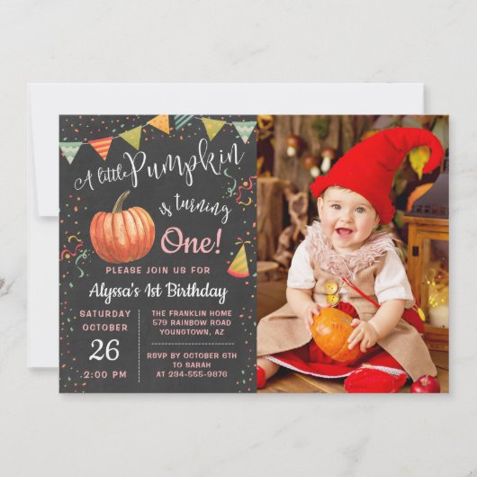 Najaar foto van een kleine pompoenbord op jaarbasi kaart (Voorkant)