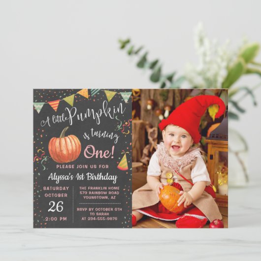 Najaar foto van een kleine pompoenbord op jaarbasi kaart (Staand voorkant)