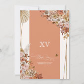 Najaar gedroogd voorval van Floral Leaves Quincean Kaart (Achterkant)