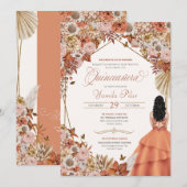 Najaar gedroogd voorval van Floral Leaves Quincean Kaart (Voorkant / Achterkant)