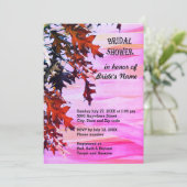 Najaar gekleurde bladeren zwenkroem van roze Vrijg Kaart (Staand voorkant)