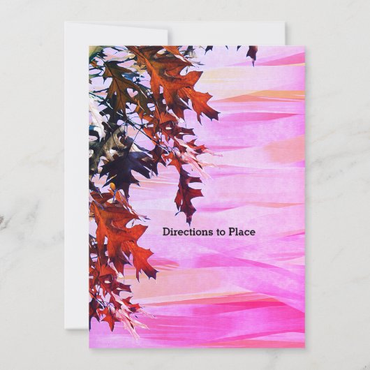 Najaar gekleurde bladeren zwenkroem van roze Vrijg Kaart (Achterkant)