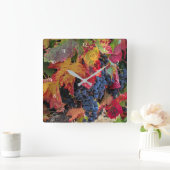 Najaar gekleurde wijndruiven en wijngaarden vierkante klok (Huis)