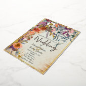 Najaar gemengde waterverf florale bruiloft folie uitnodiging (Gedraaid)