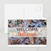 Najaar gevallen bladeren bruin bladeren feestdagenkaart (Voorkant / Achterkant)