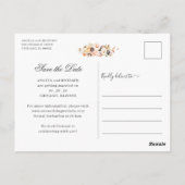 Najaar Gold Floral Foto Save the Date Briefkaart (Achterkant)