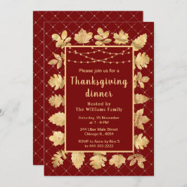 Najaar Gold laat Thanksgiving Dinner Red Kaart