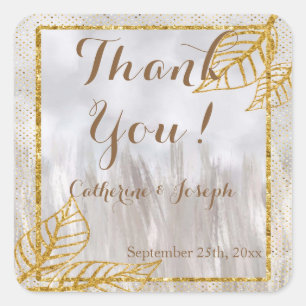 Najaar gouden kastanjebladeren Bedankt Vierkante Sticker