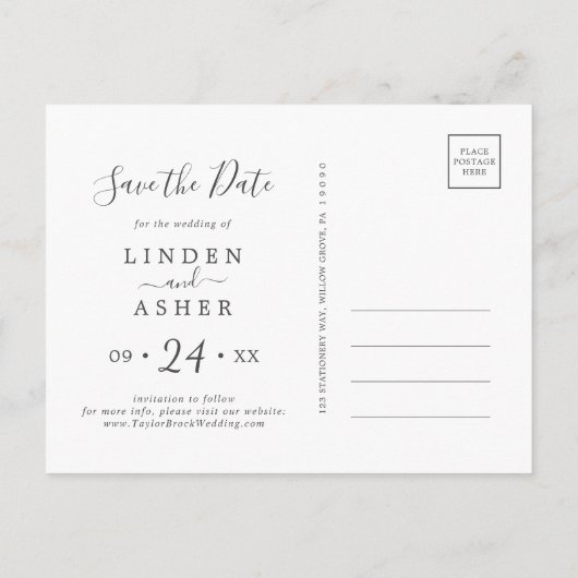 Najaar Greenery sparen het Briefkaart van de Datum (Achterkant)