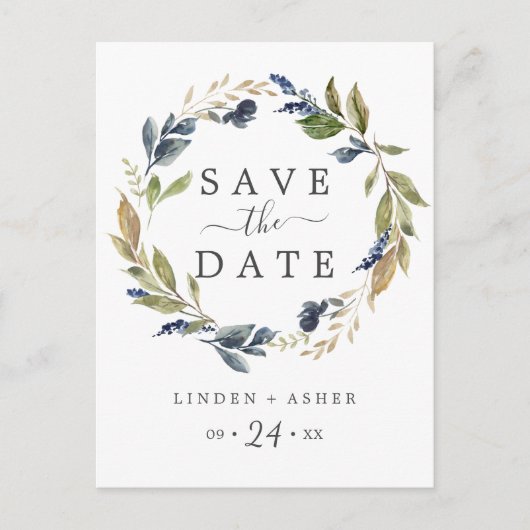 Najaar Greenery sparen het Briefkaart van de Datum (Voorkant)