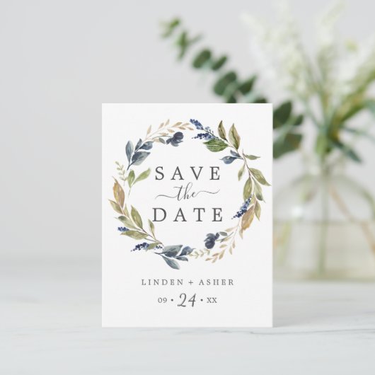 Najaar Greenery sparen het Briefkaart van de Datum (Staand voorkant)