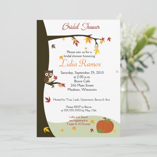 Najaar Halloween 5x7 Vrijgezellenfeest Uitnodigen Kaart (Staand voorkant)