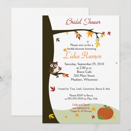 Najaar Halloween 5x7 Vrijgezellenfeest Uitnodigen Kaart (Voorkant / Achterkant)