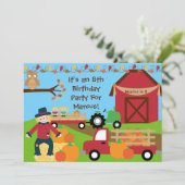 Najaar Harvest Birthday Party Invitation Kaart (Staand voorkant)