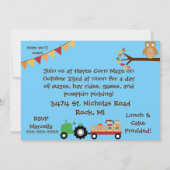 Najaar Harvest Birthday Party Invitation Kaart (Achterkant)