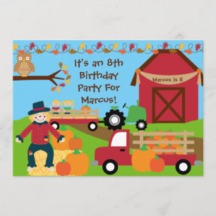 Najaar Harvest Birthday Party Invitation Kaart