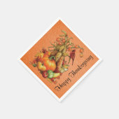 Najaar Harvest Happy Thanksgiving Sinaasappel Napk Servet (Hoek)