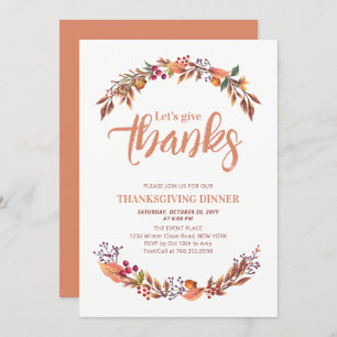 Najaar-/Herfst-Bedankt met uitnodiging voor het di