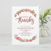 Najaar-/Herfst-Bedankt met uitnodiging voor het di (Staand voorkant)