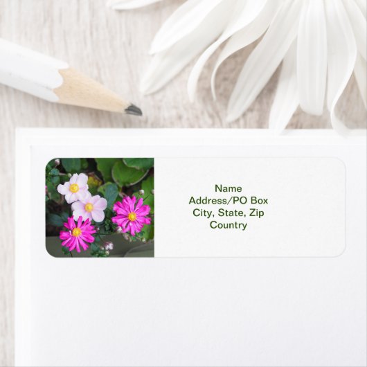  najaar Herfst bloemen roze annemonen Etiket (Insitu)